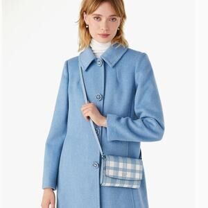 Kate Spade Crossbody Bag Small Blue Gingham Plaid New Retails $289 Cottagecore